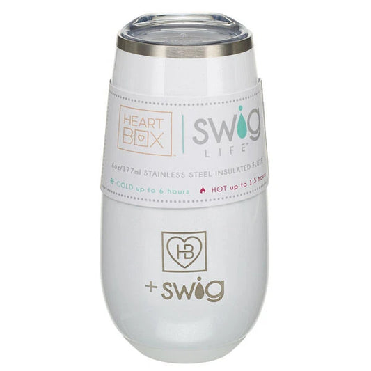 6 oz. HeartBox x Swig Life White Stemless Flute | Build-A-Bear® - US 6719