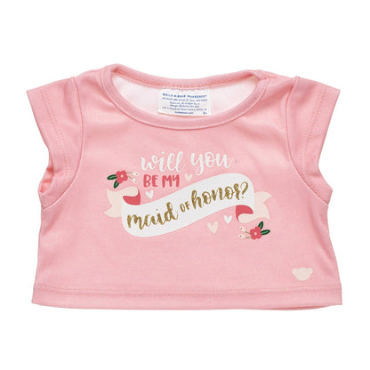 "Will You Be My Maid of Honor?" T-Shirt for Stuffed Animals | Build-A-Bear® - US 0903
