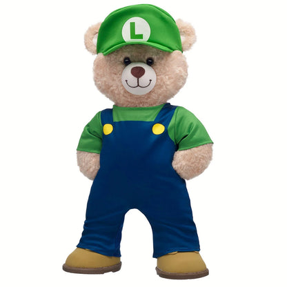 Super Mario Happy Hugs Teddy Bear Luigi Gift Set | Build-A-Bear - US 1238