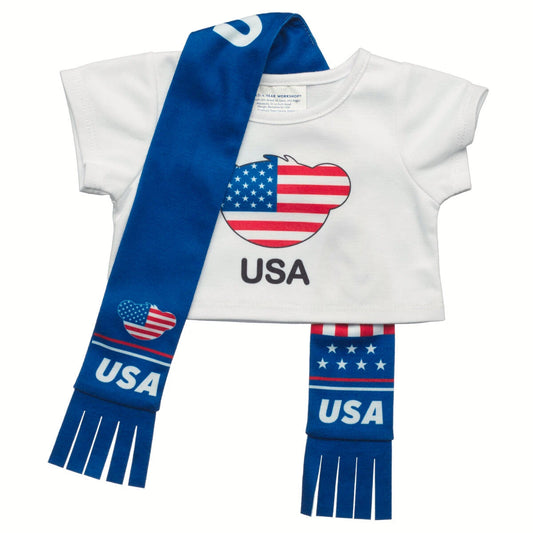 USA Scarf &amp; T-Shirt Set | Build-A-Bear - US 6709