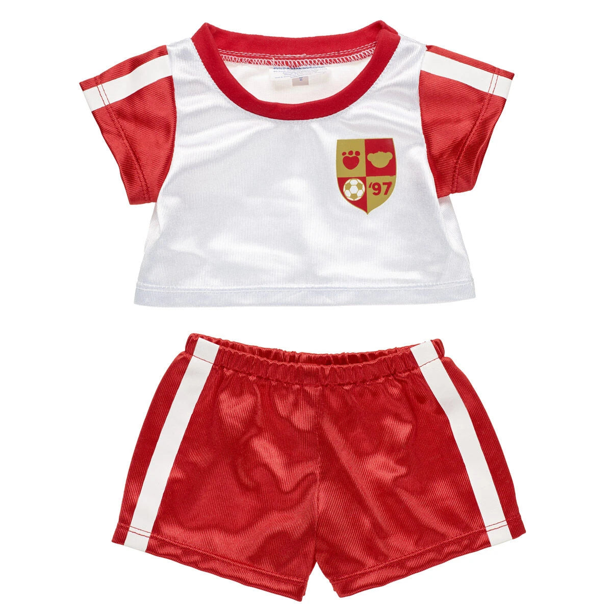 Let's Goal Bear Red Soccer Uniform Gift Set | Build-A-Bear - US 9740