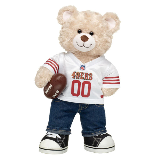 San Francisco 49ers Happy Hugs Teddy Bear Football Gift Set | Build-A-Bear® - US 4464
