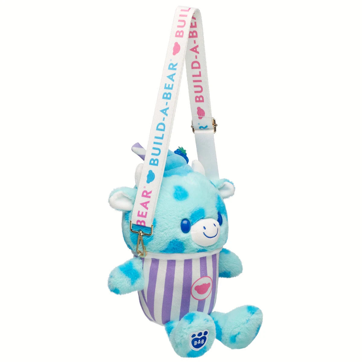 Blue Raspberry Cow Slushie Plushie w/ Carrying Strap | BAB - US 2063