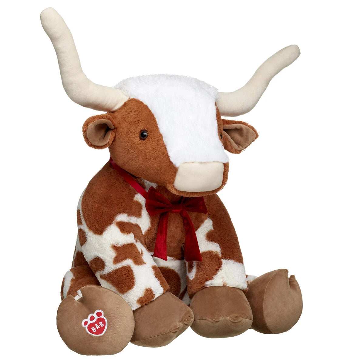 Giant Longhorn Cow Plush &amp; Red Gifting Bow | Build-A-Bear® - US 9244