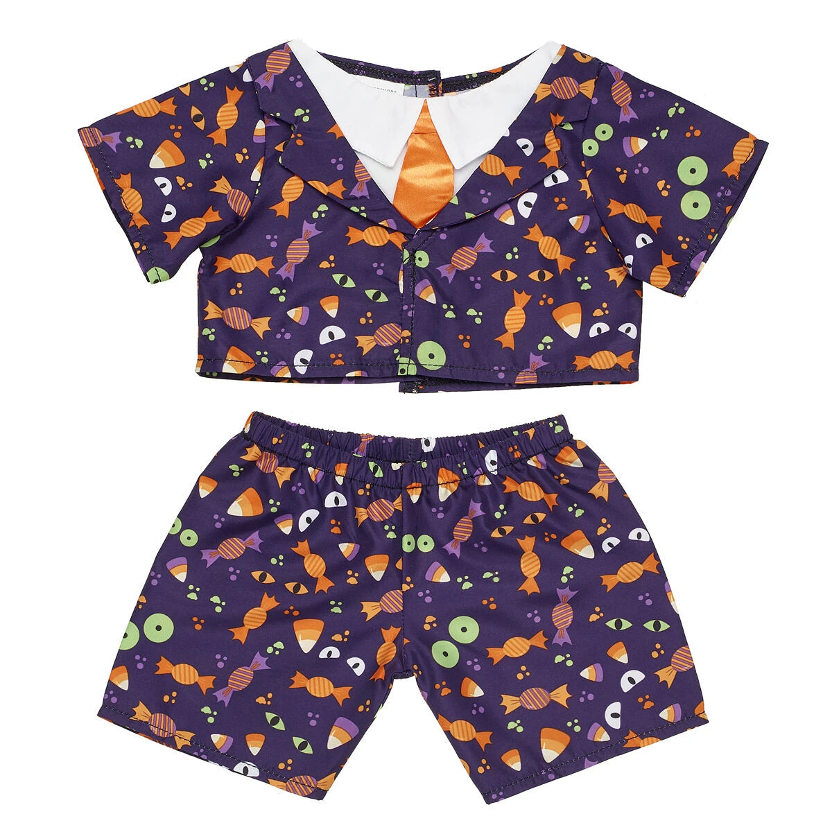 Halloween Suit w/ White Collars &amp; Orange Tie | Build-A-Bear® - US 3674